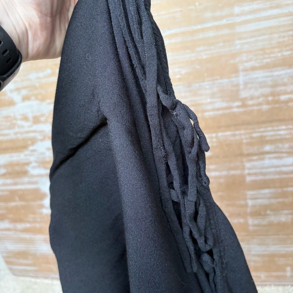 Reformation Midi Tie Side Dress Black Event Cocktail Basic Vacation Womens 2 - Picture 4 of 7